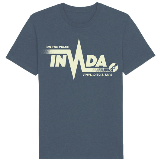 Invada 'On The Pulse' T Shirt (New for 2025 Heather Navy w/Off White Print)