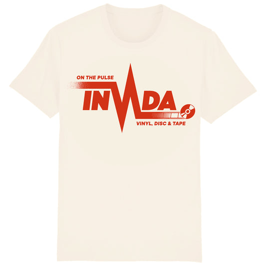 Invada 'On The Pulse' T Shirt (New for 2025 Off White w/Burnt Orange/Red Print)