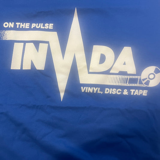 Invada 'On The Pulse' T Shirt (Blue with Pale Blue Print) Last ones, sizes XXS / XS / S